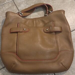 Vince Camuto Womens Brown 100% Genuine Leather Tote Handbag Purse With Strap